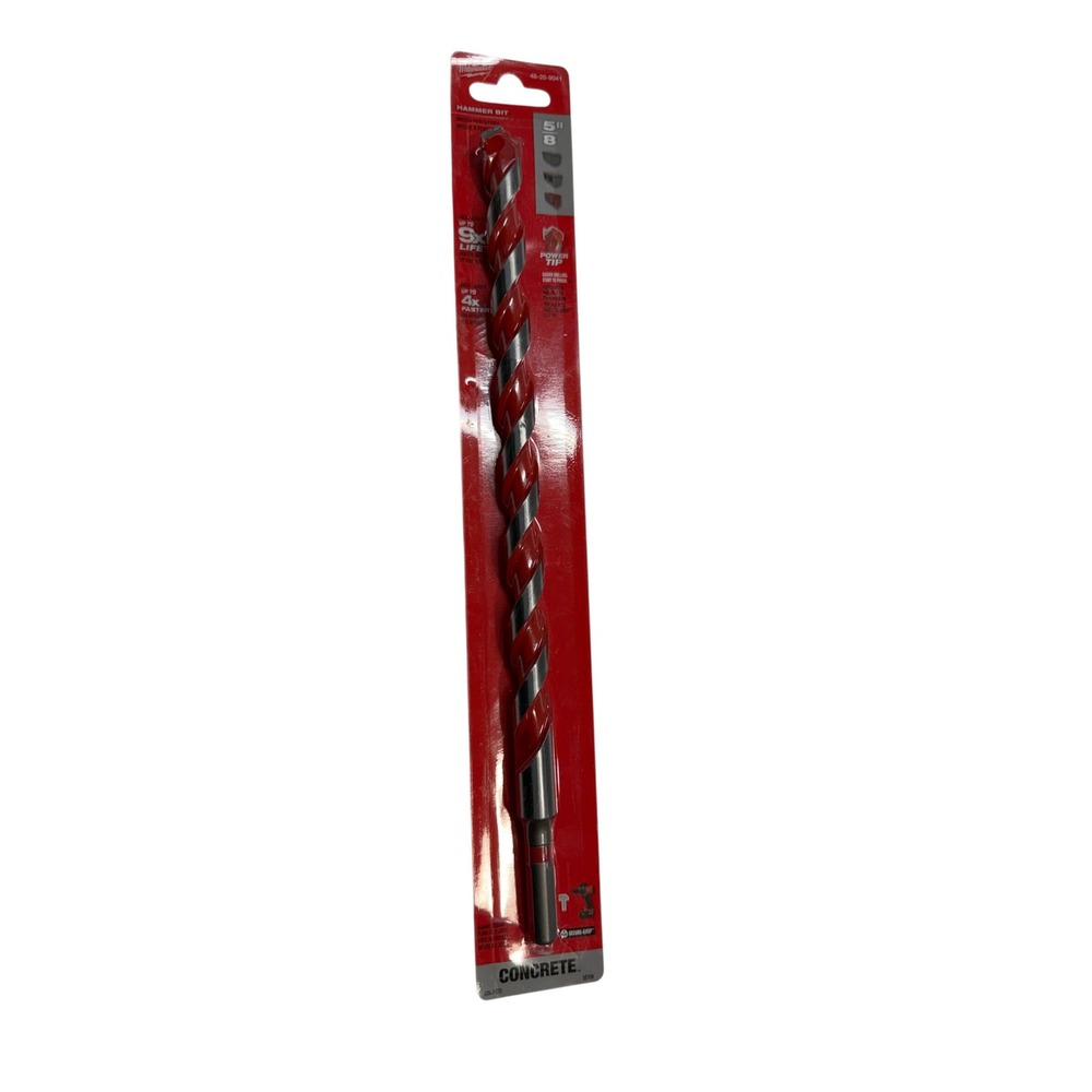 Milwaukee 48-20-9041 5/8 in Carbide Hammer Drill Bit for Concrete 10 in